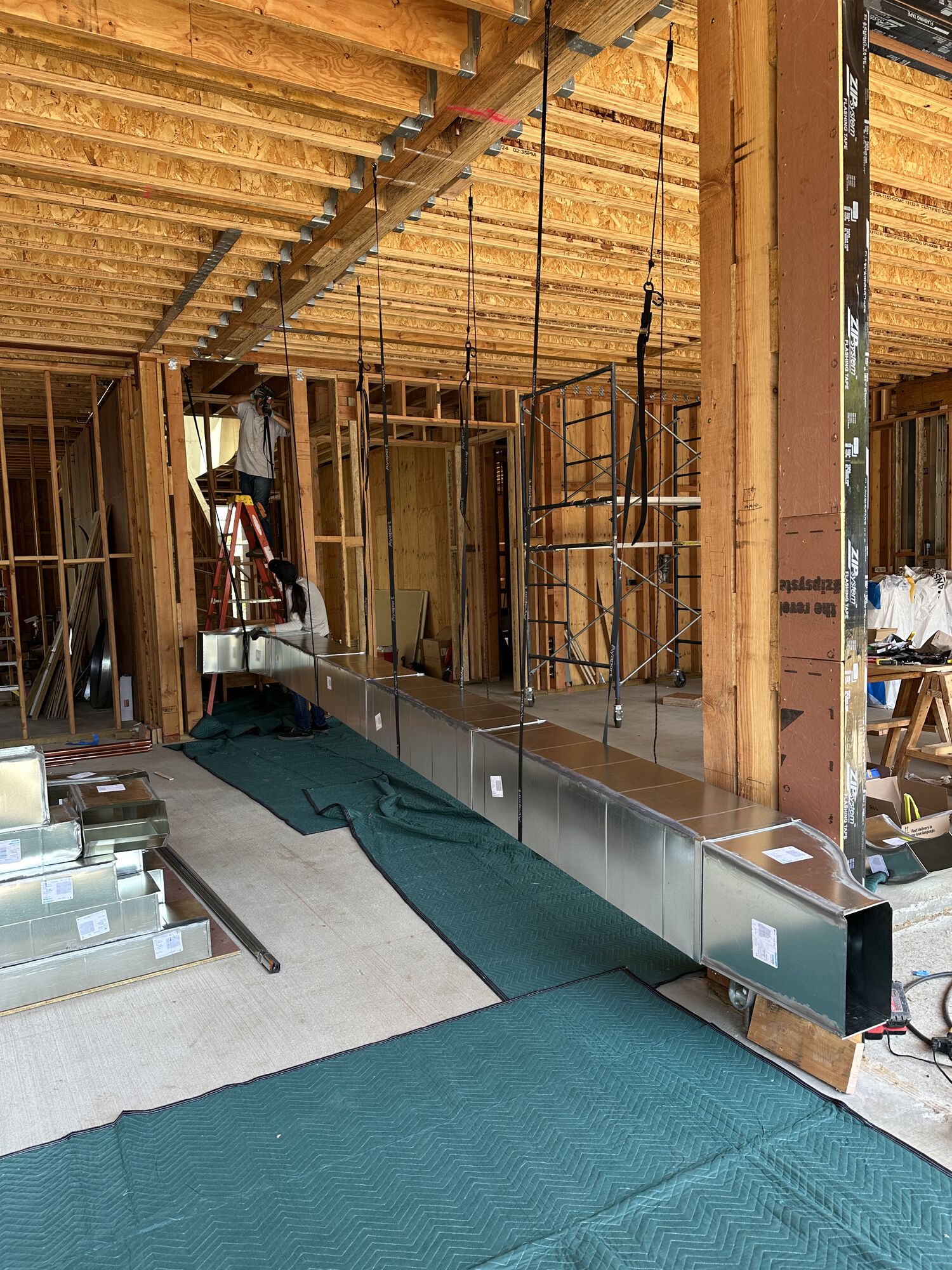 lifting it in to place - one of many, many times - as I scribe each sub trunk line placement.