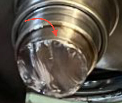 It looks like maybe the second flywheel didn't seat as far as the first.