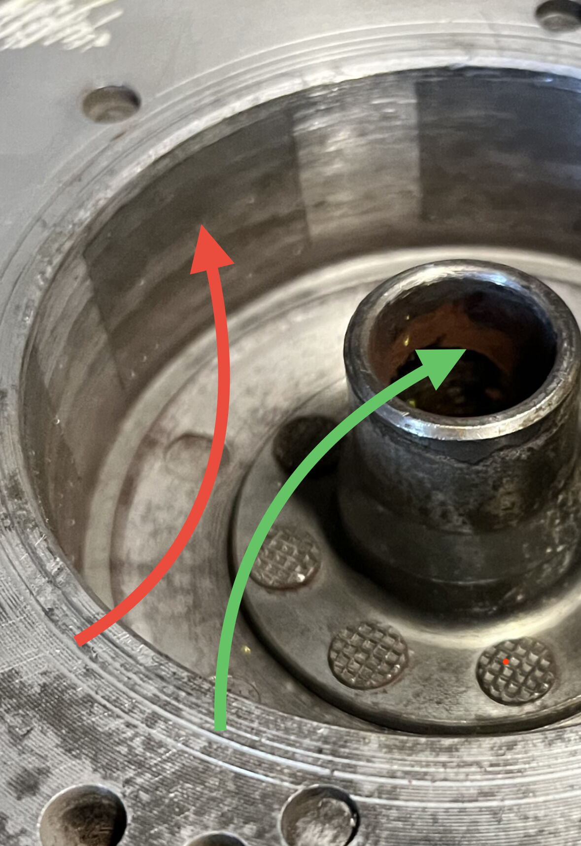 The magnets look to have abrasion - perhaps from some subtle wobble. Did he feel like it was less smooth?  Corrosion evident.