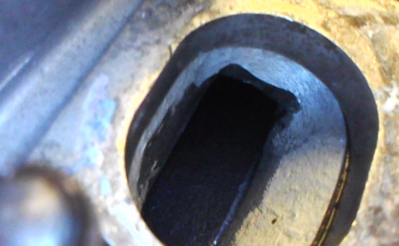 Grinding at front of hole (facing front of bike)