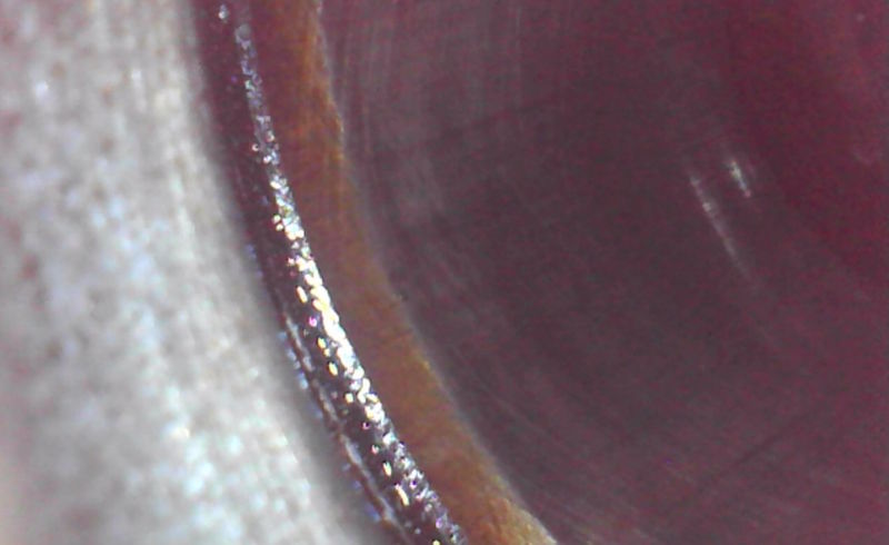 Hone marks still evident.  can see where piston ring comes up to I assume normal?
