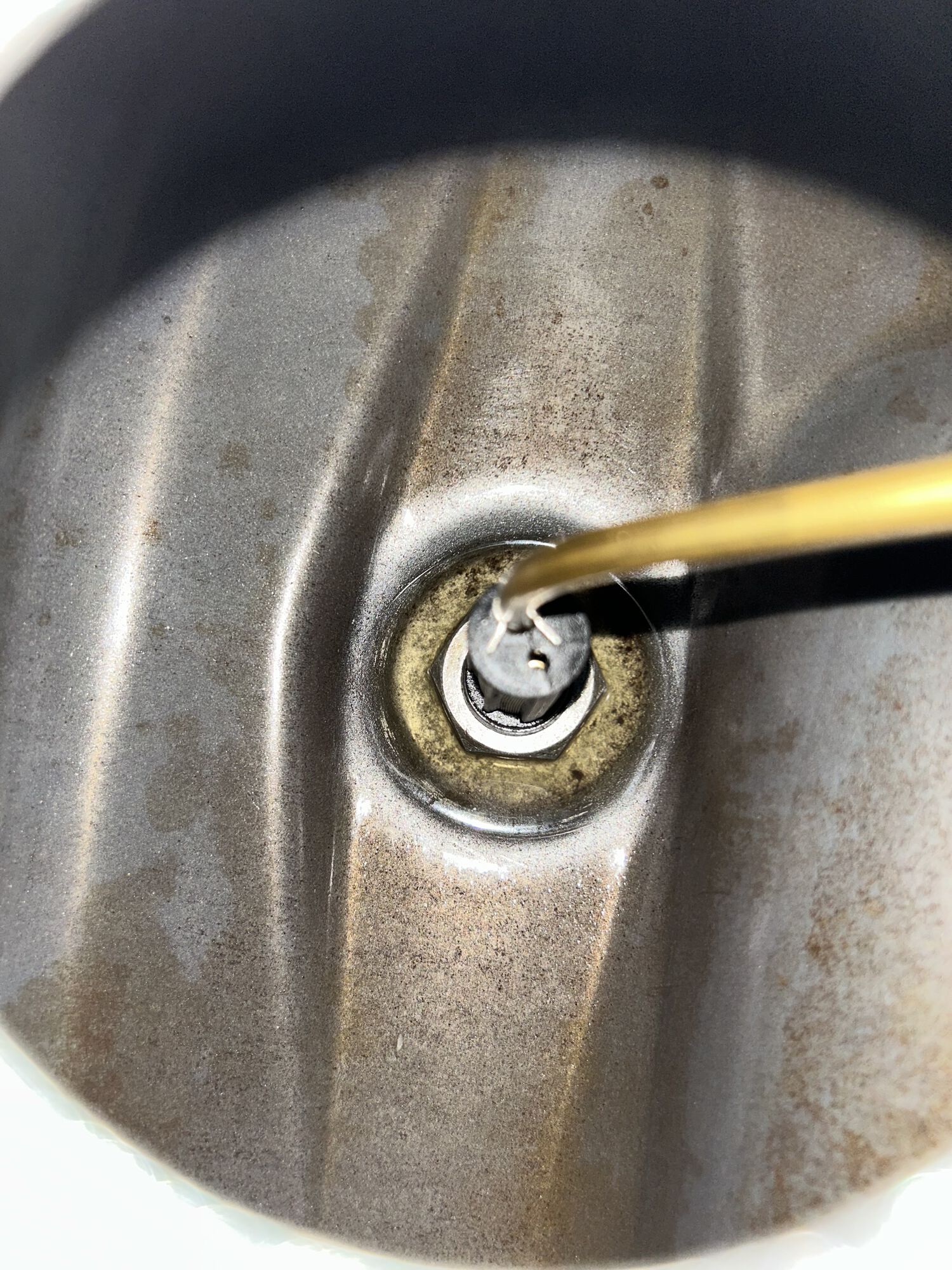 Evapo rust and then a layer of WD40 to protect the bare metal