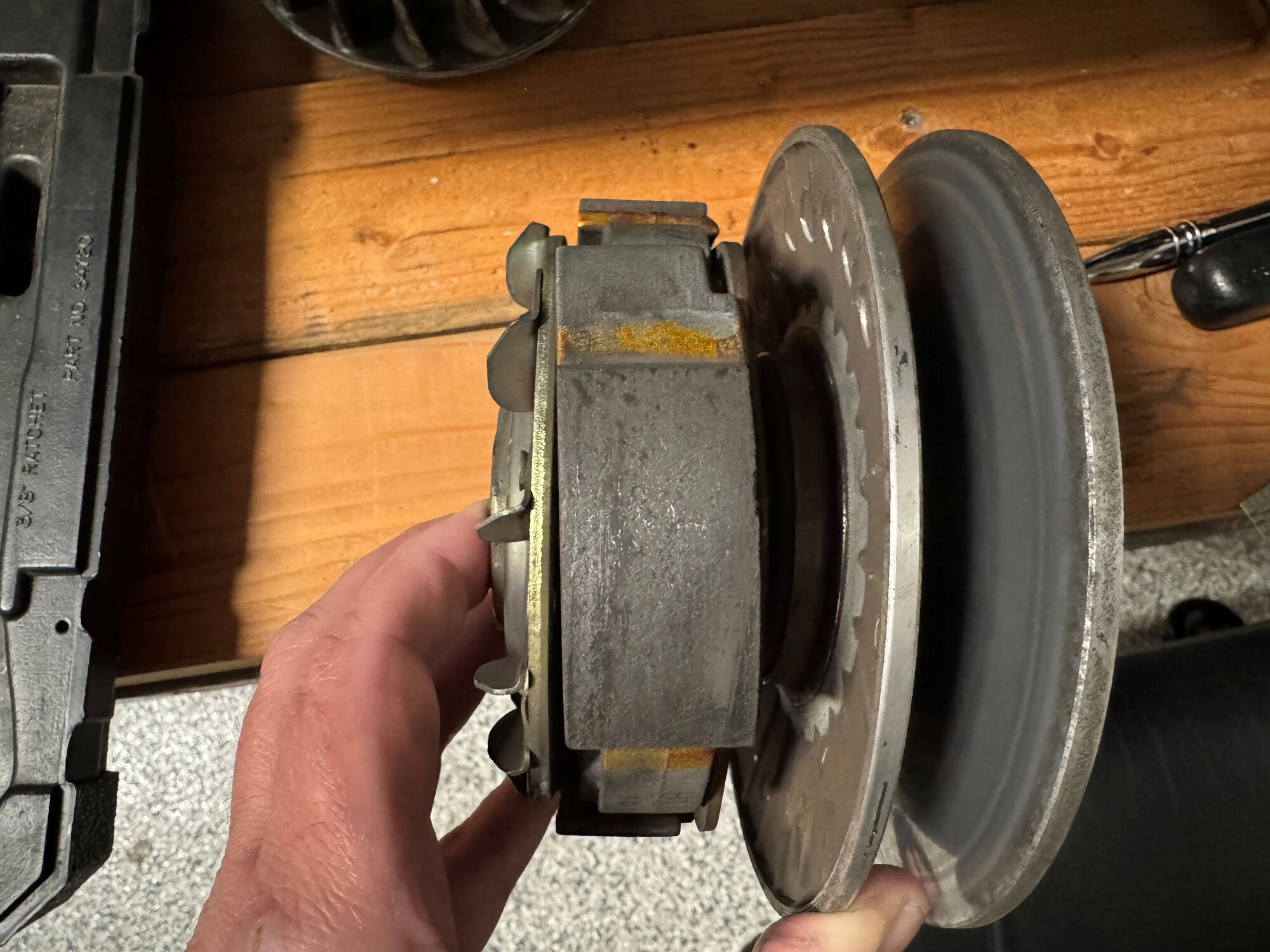 Clutch pads are crooked.  I'm not sure if this good or not at this point.