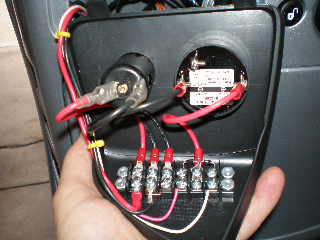 the guts mounted behind the knee panel