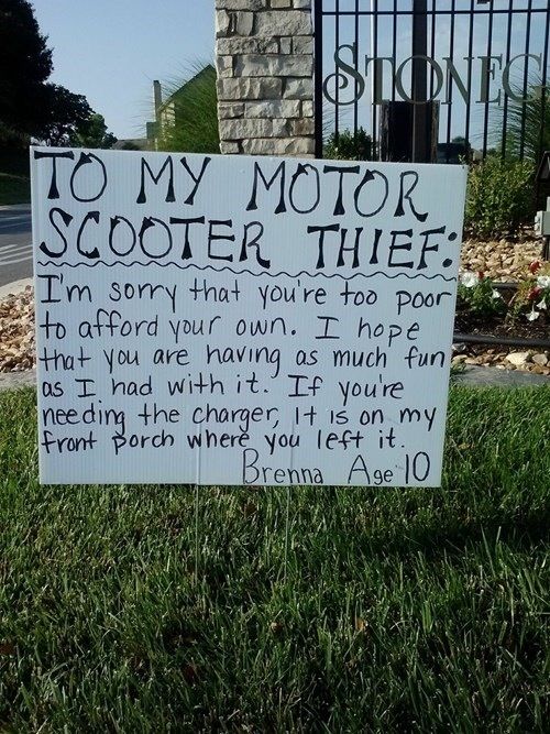 To My Motor Scooter Thief