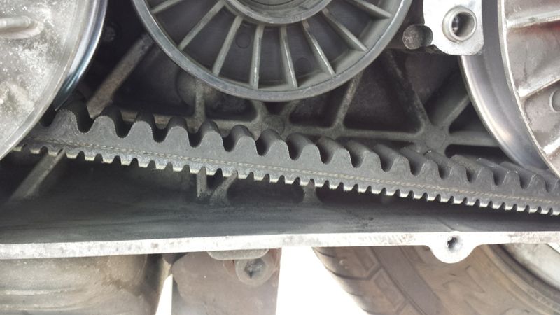 Here's the angle it's coming off the front Variator pulleys