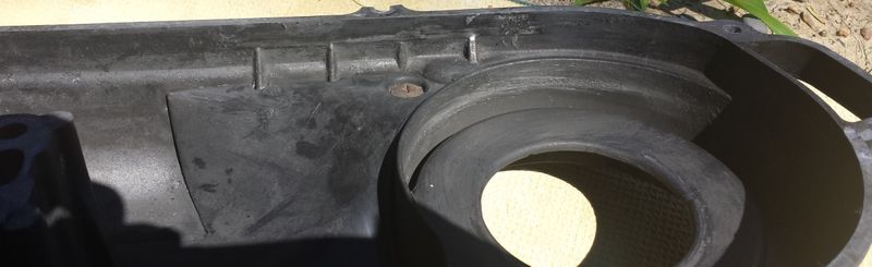 I think there's been some here.  This is the top of the outer transmission cover.