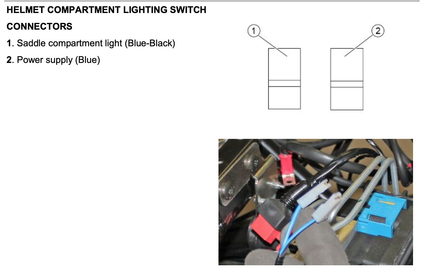 Blue Cables from Workshop Manual