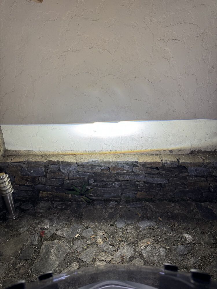 Low beam pattern in a wall at very close distance, maybe 40-50 cm (is possible see the light cuts to avoid disturbing drivers oncoming)
