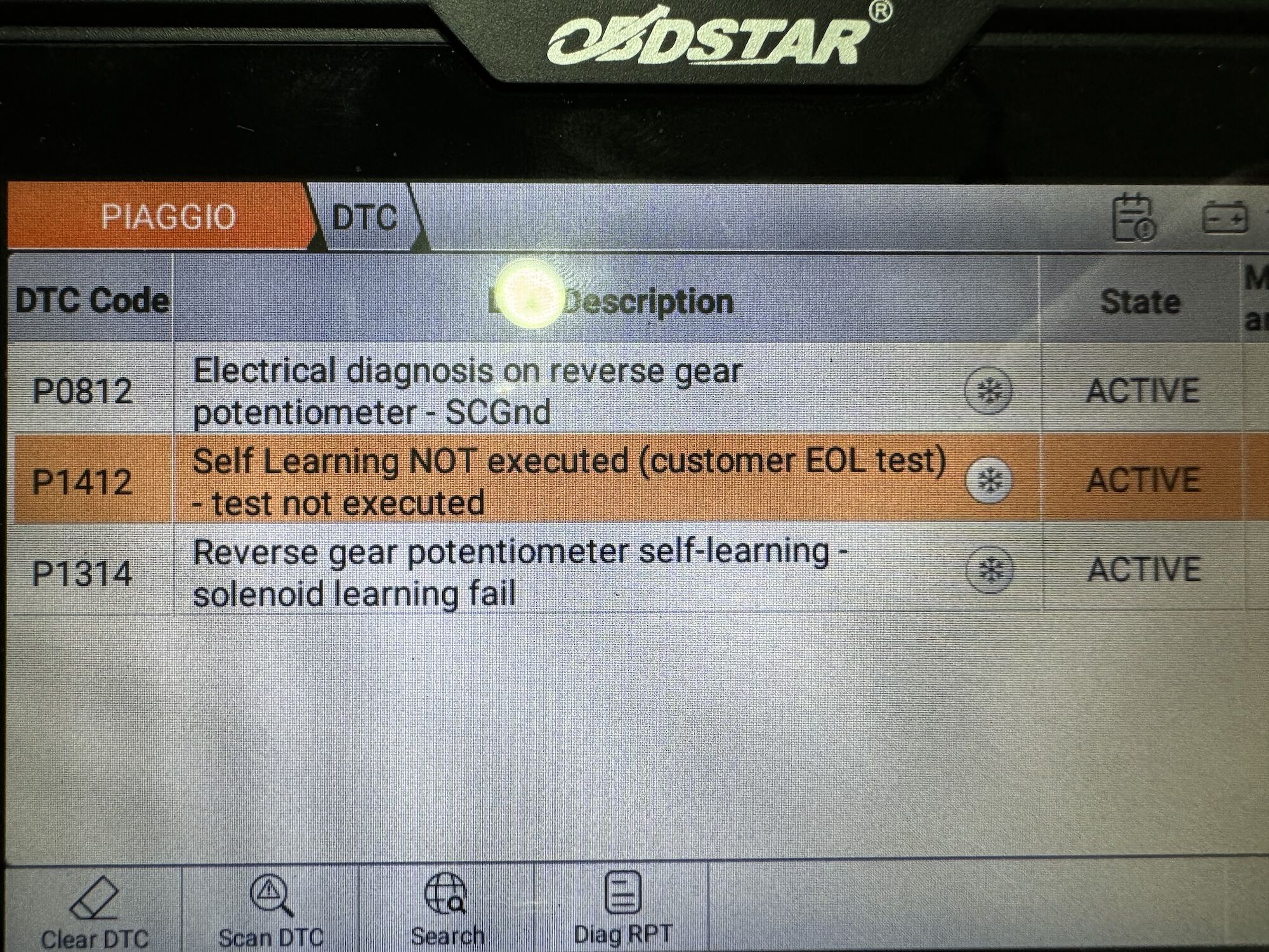OBDSTAR iScan Results