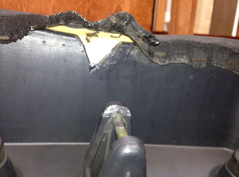 Notched the plastic seat base.