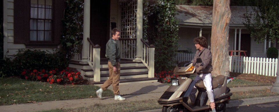 Amanda Bearse on a Honda Elite