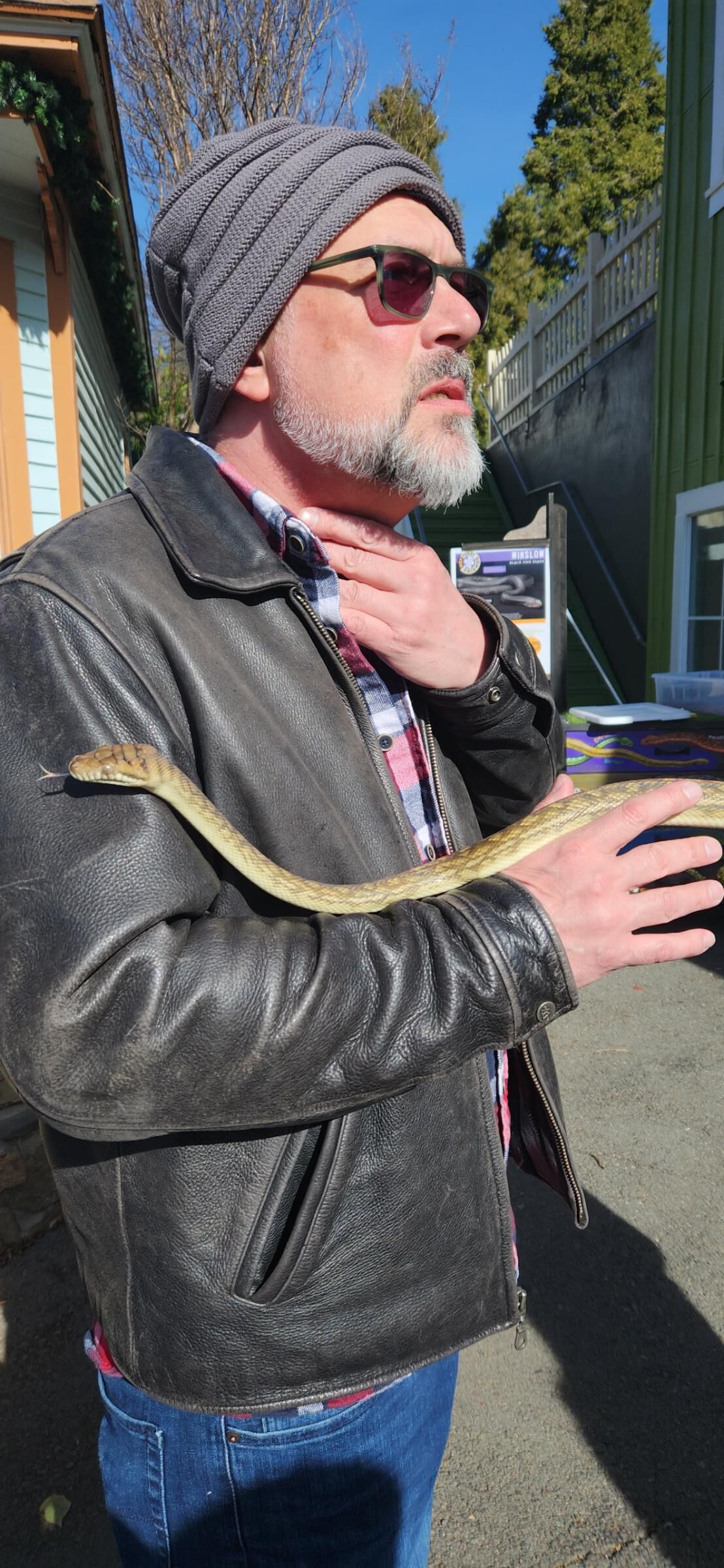 Imagining my windpipe closing after this guy clamps down.