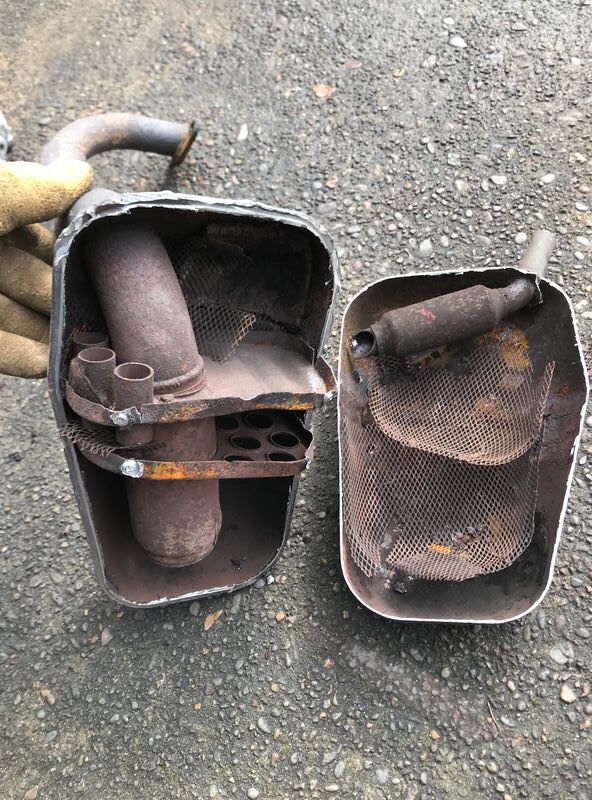 Not mine but a pre 89 pk muffler inside