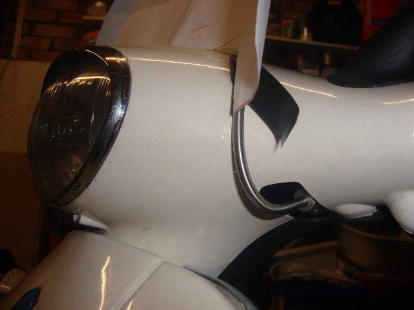 Rod "fastened" temporarily while I mock up the screen's paper template.