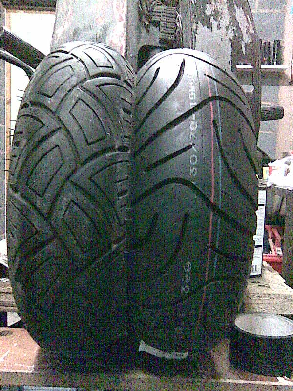 Old 120/70 on left - SOR 130/70 on right.