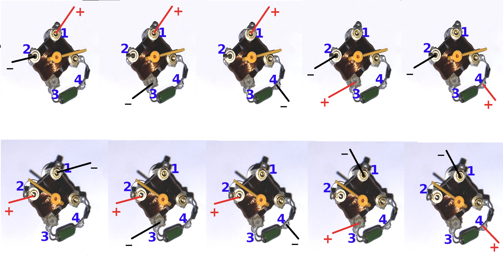 Top row: situations where needle moved to FULL ; Bottom row: needle moved left