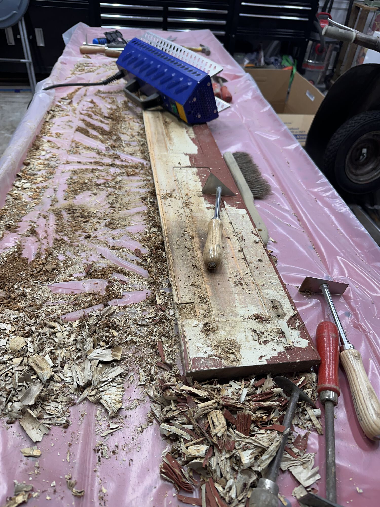 Second part of the first shutter. Getting stripped.