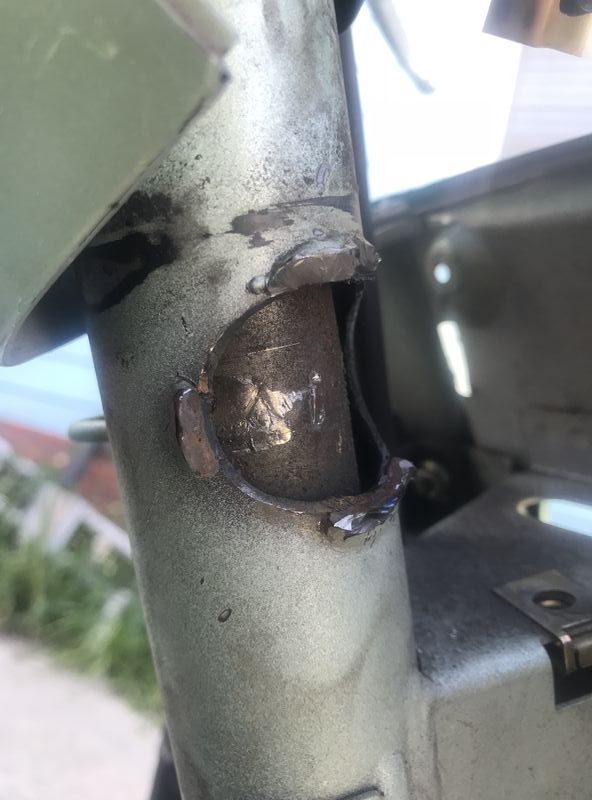 ignition cylinder removed.