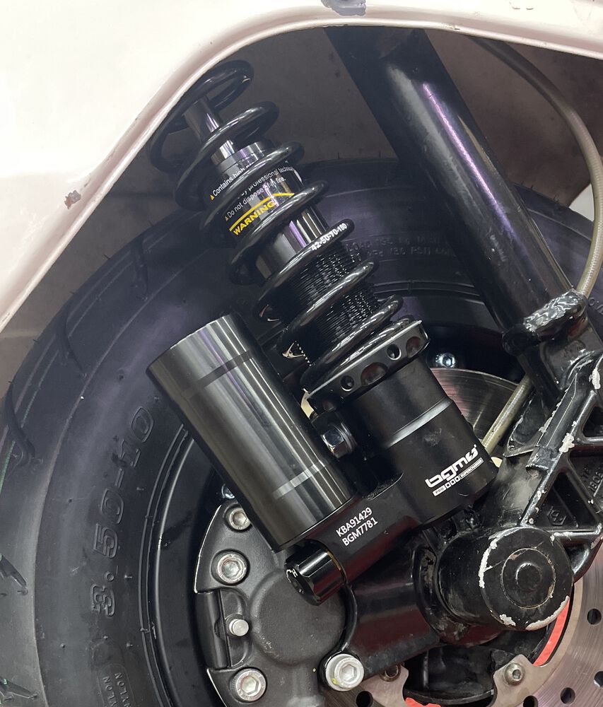 Looks good and fits well. After setting spring pre-load, its very obvious how improved the suspension is from the old stock shocks.