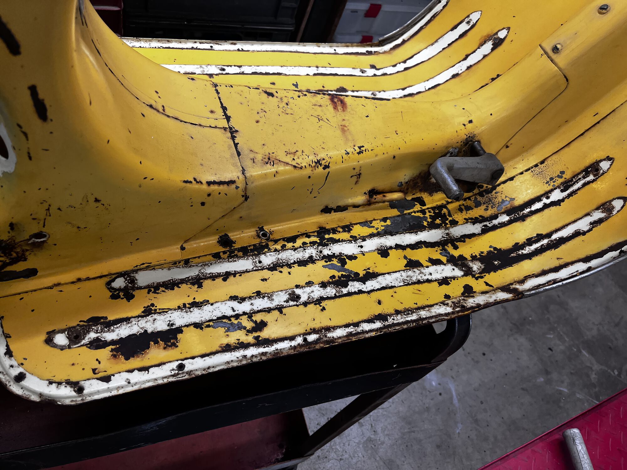 Floor rails removed. right side