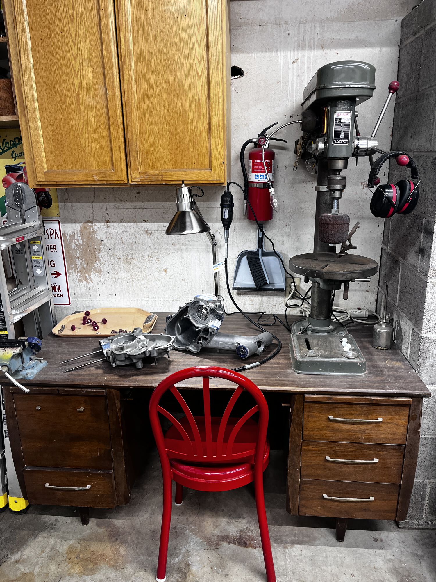 My grinding/drilling/porting/whatever work area.
