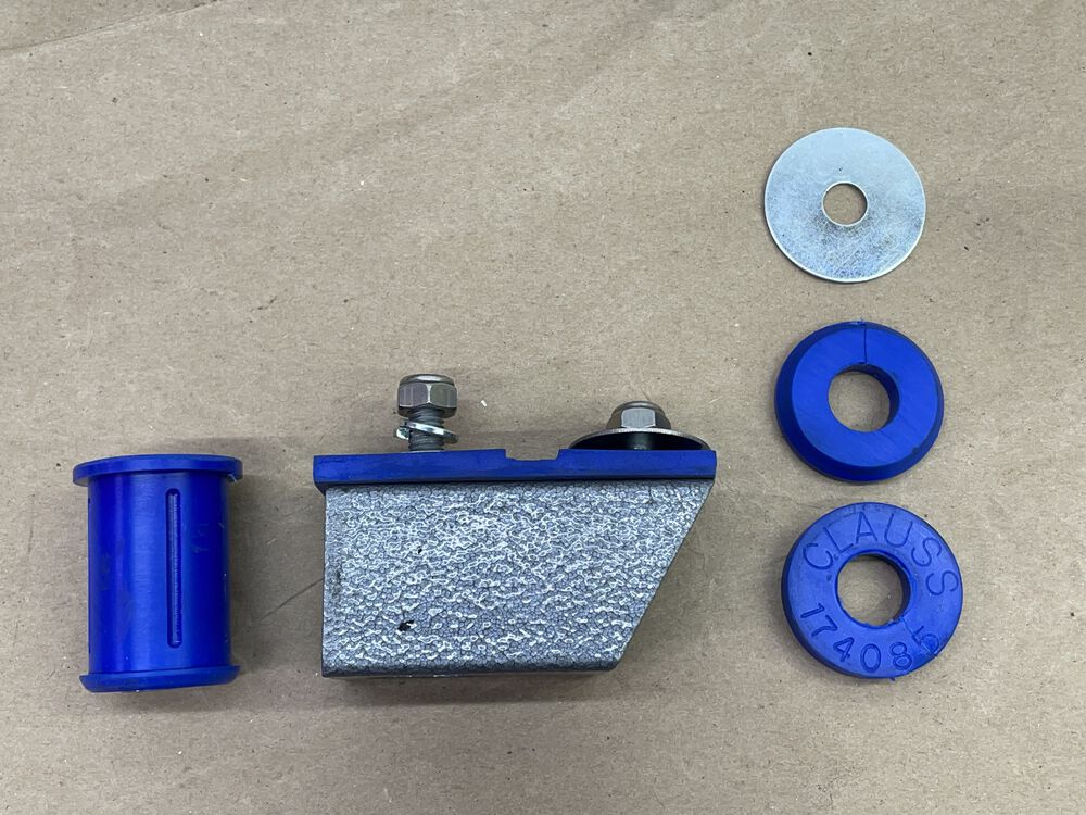 Clauss Studio's rear upper shock mount, rear lower shock bushing, front shock upper bushings *not shown, swingarm bushings which are in the mail