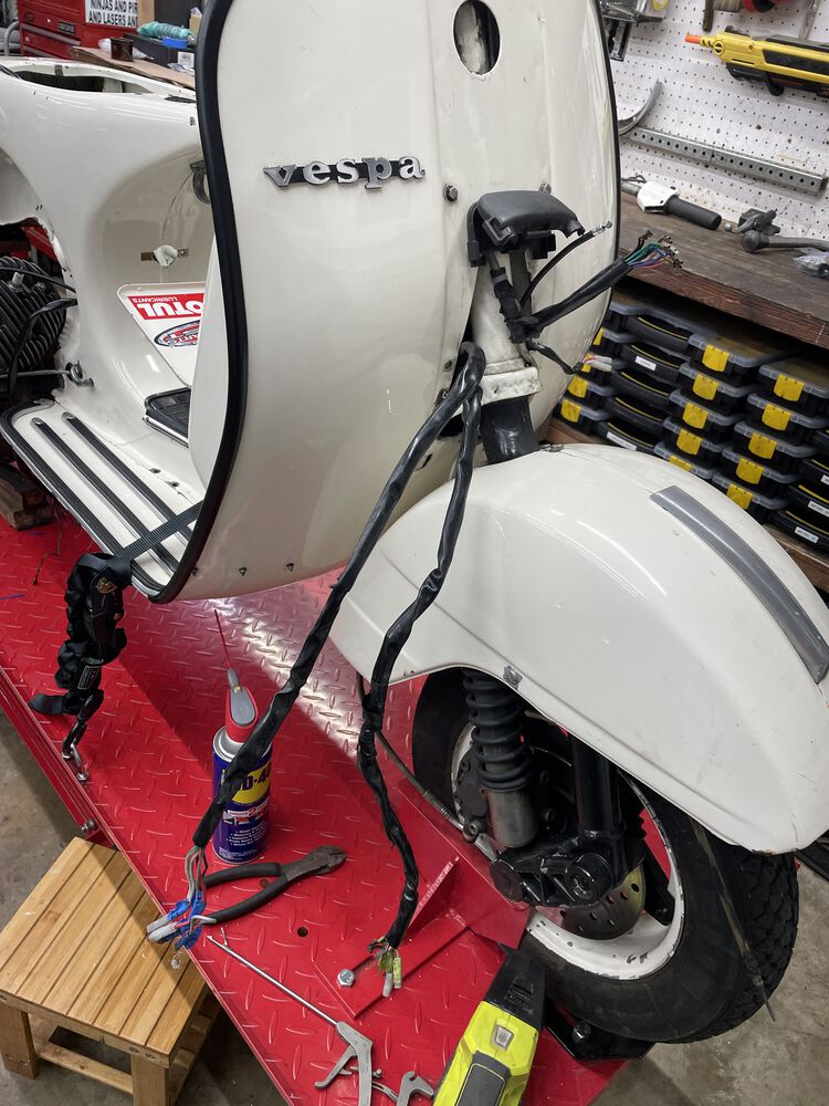 pulled both harness leads down from the headset to make repairs