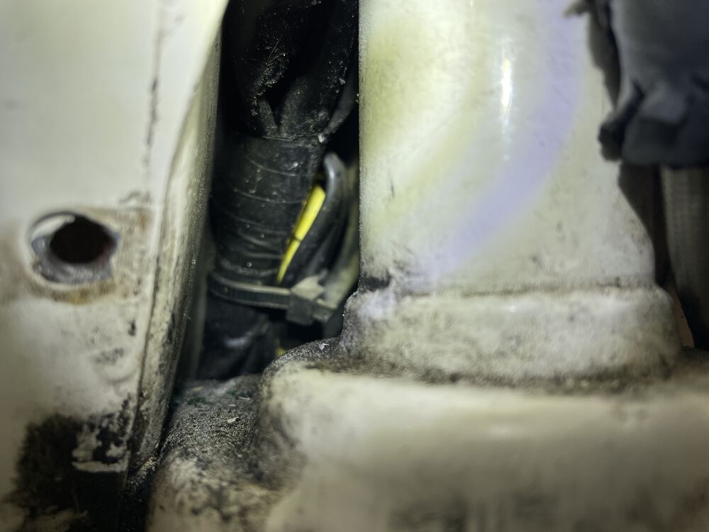 when I deleted the signals on the body, I kept the wiring harness intact; bundled up and tucked inside the tunnel.