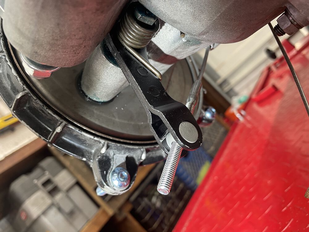 new T5 rear lever installed, cable test fit.