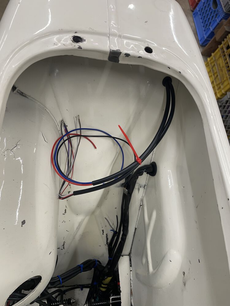these 2 leads will connect to the original harness tail/brake/indicators.