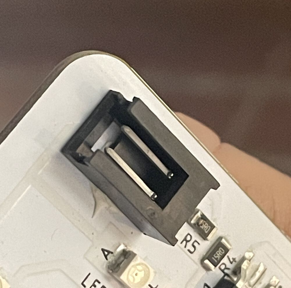 This is the 2x pin connector that I need. Outside dimensions of connector on board: 7.2mm x 12.5mm