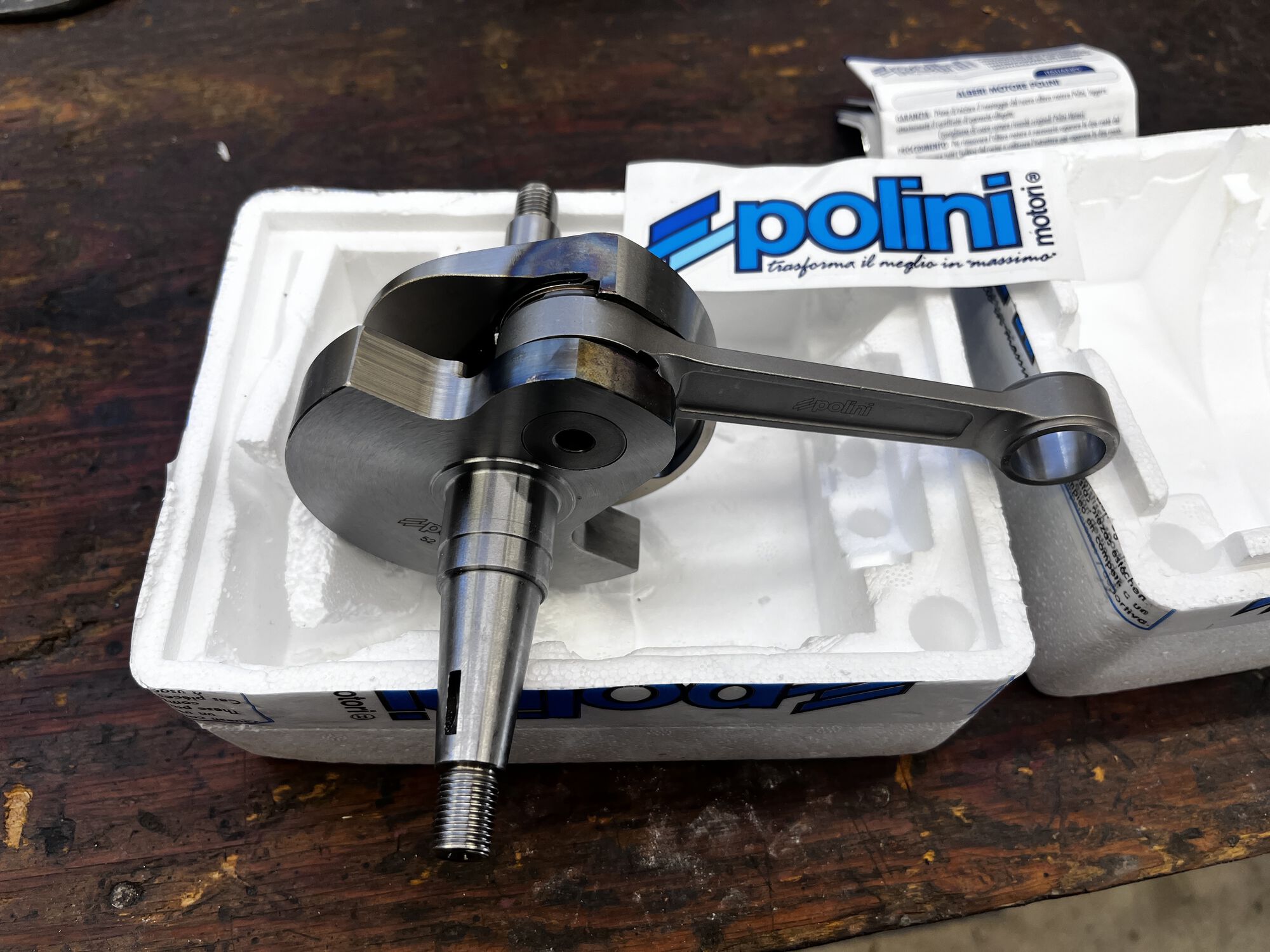 Shiny new Polini race crank