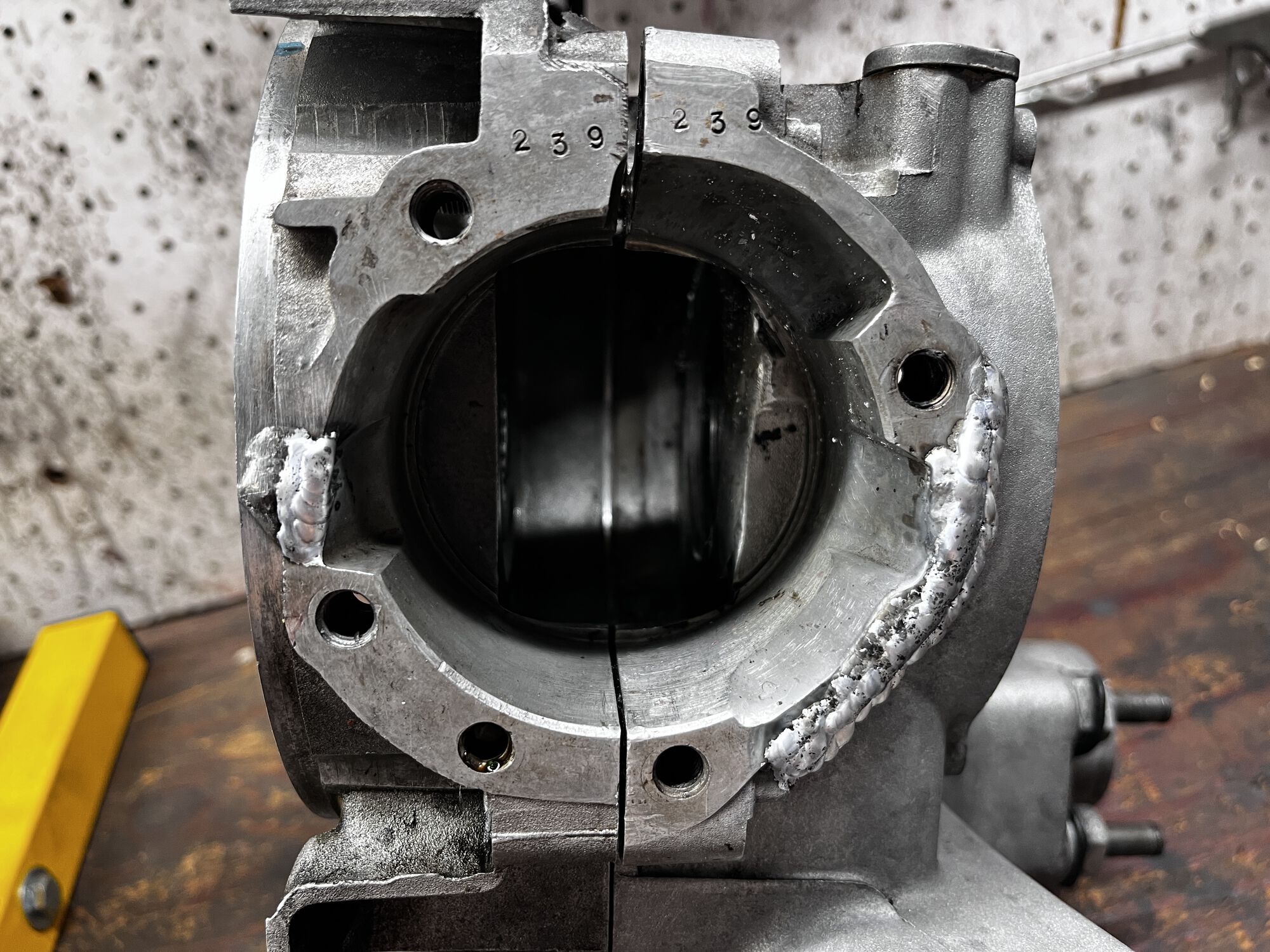 tig welded up some gouges and added extra material for port matching
