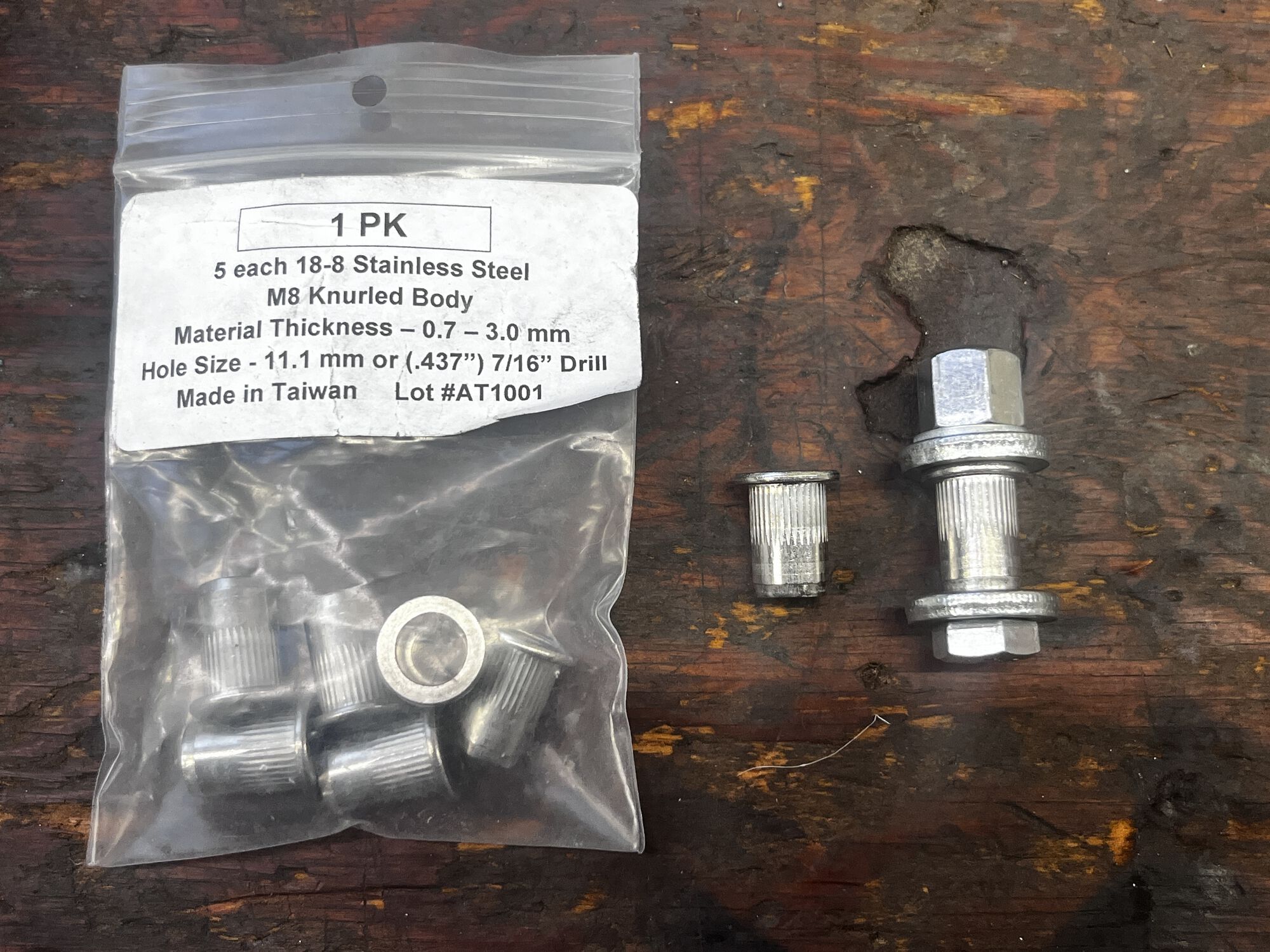 8mm Rivet-Nut's with my DIY compiled install tool.