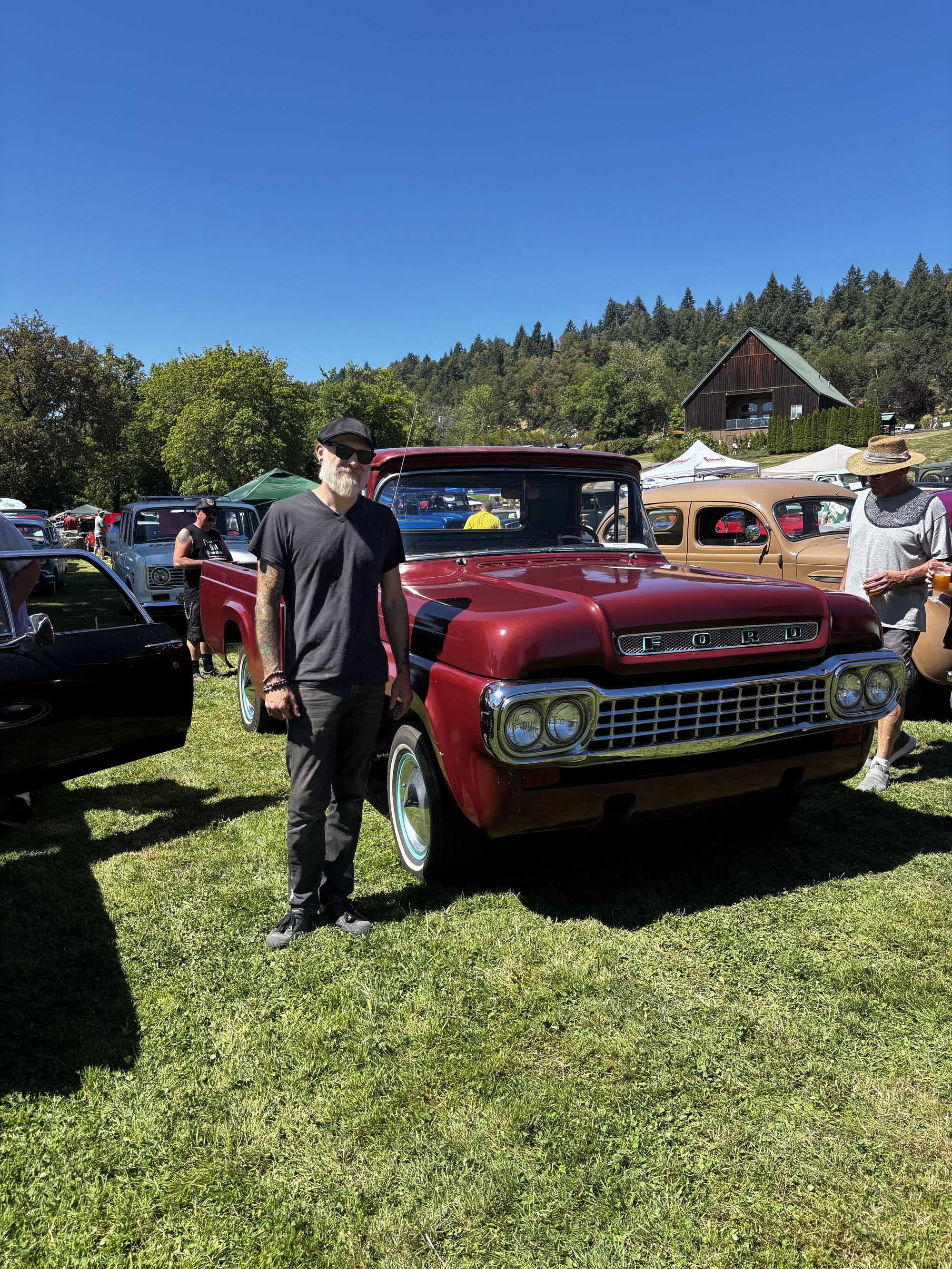 Geek Lion in the wild! with my shined up 59 F100 @ Graffiti week car show here in Roseburg Oregon.