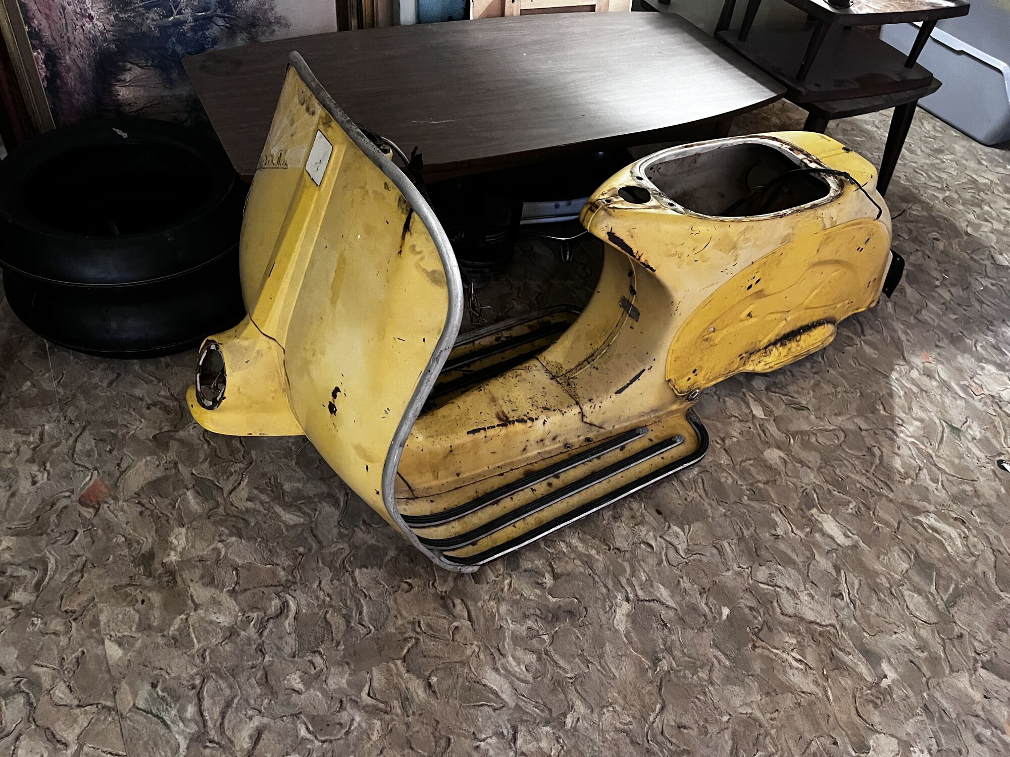 After a bit of work, we are down to a bare frame; ready to build back up clean and fresh