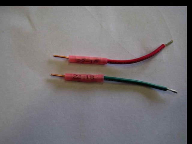I made these so that each wire coming off of the diodes on the hot side of the buzzer could "plug" into the connector.  The bare solid copper wire prongs worked perfectly for that purpose.