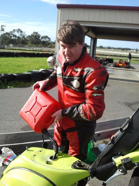 This is an unflattering shot of me in need of a haircut at a track day we had.