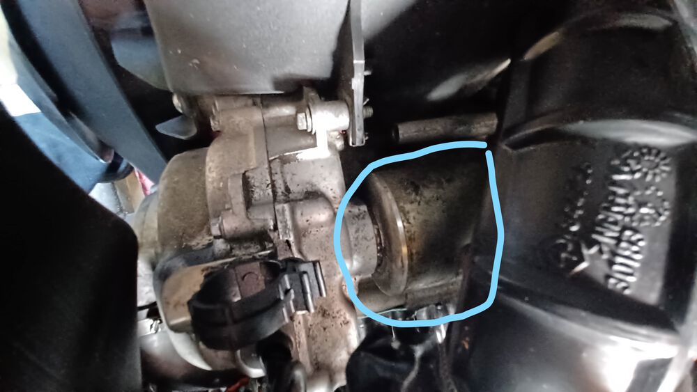 top view of starter motor