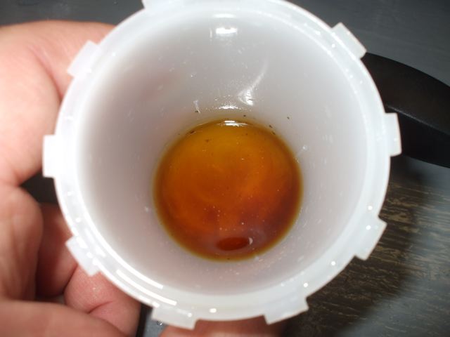 This is the fluid out of Patty's GT200L. This bike JUST hit 10K, is garaged daily, and has only seen rain on one occasion. Fresh brake fluid is the same color as tap water.