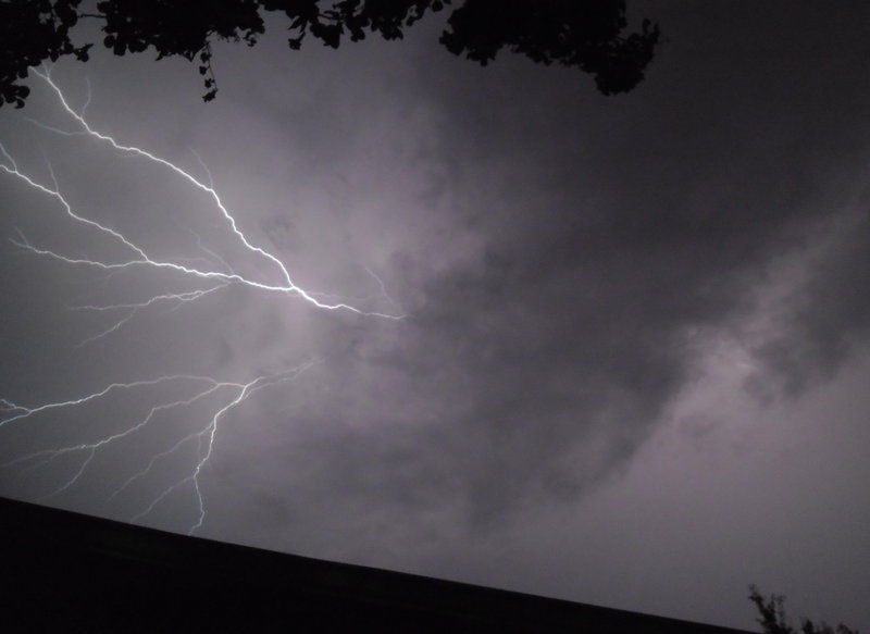 Lightning over house