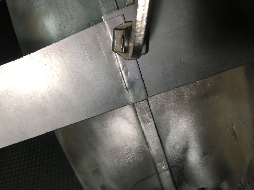 First attempt at fabricating the seam for the tail area.