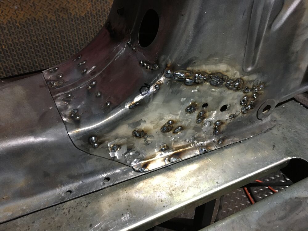 Touched up the little holes. It's getting easier to control the welder. The Co2 mix is much smoother.