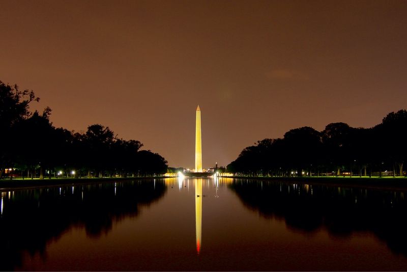 Washington Monument in the reflection pond