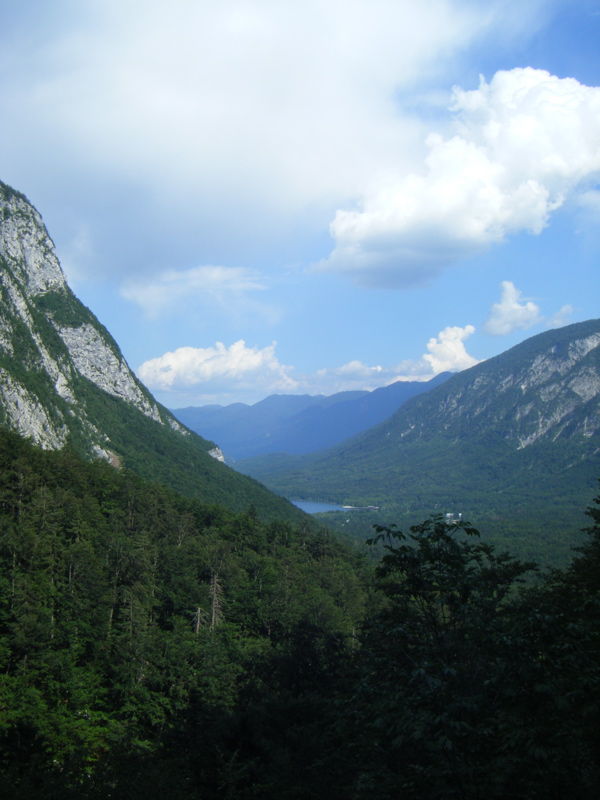 Lake Bohinj, viewed from the path to the waterfall.