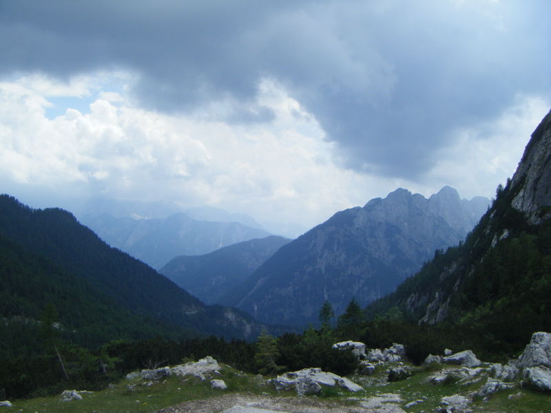 Slovenian mountains, seen from the top of the Vrsic Pass