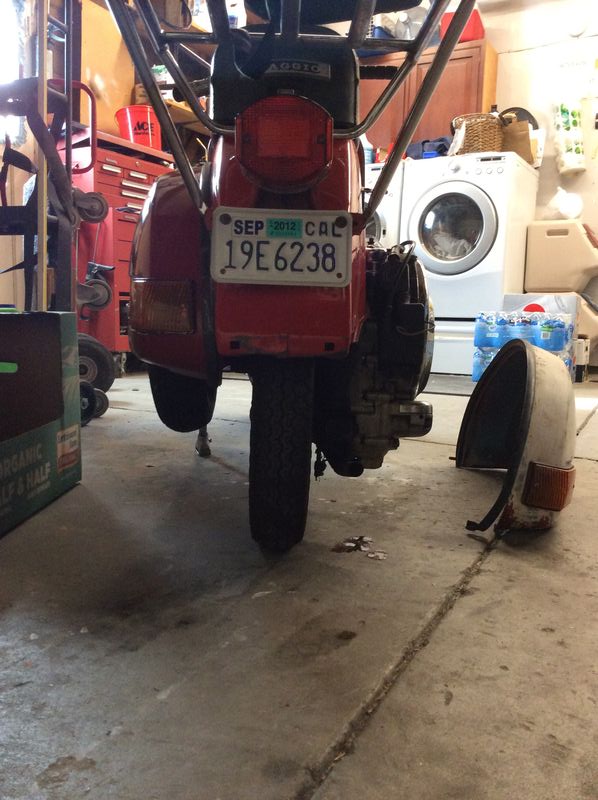 Modern Vespa Rear wheel alignment