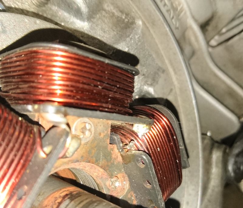 Coil was loose and broke the wire.