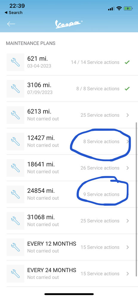 One you reach 6,000 miles, it swaps to a major / minor service interval.